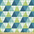 thumbnail image 2 of Abstract Fabric by the Yard, Geometric Triangles in Various Tones Isometric Rhombus Shapes, Upholstery Fabric for Dining Chairs Home Decor Accents, Pale Green Petrol Blue by Ambesonne, 2 of 5