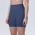 thumbnail image 6 of Dwellite No Front Seam High Waisted Workout Biker Shorts for Womens Tummy Control Soft Yoga Pants Gym Blue XL, 6 of 9