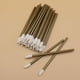 thumbnail image 1 of Zhuge 150 aplicadores de pinceles desechables para labios, aplicadores de lápiz labial negro, pinceles desechables para uñas, varitas de brillo de lápiz labial para maquillaje (dorado), 1 of 3