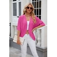 thumbnail image 3 of Spring And Summer Solid Color Circle Short-sleeved Cardigan Casual Loose Top For Women, 3 of 8