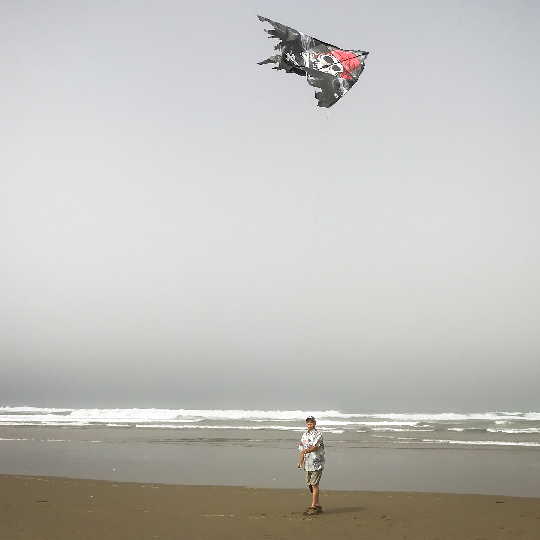 In the Breeze Kites 3257 - Smokin' Pirate Fringe 50-inch Delta Kite - Fun, Easy Flying Pirate Kite