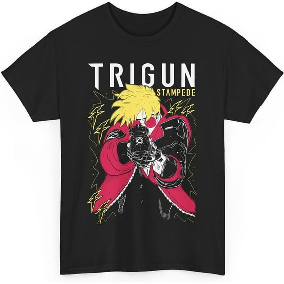 Anime Manga Trigun T Shirt, Trigun VASH The Stampede Merch Casual Short Sleeved T Shirt Unisex Tee