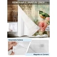 thumbnail image 3 of No Hook Cloth Fabric Shower Curtain with Snap in Liner, Vintage Pink Floral Waterproof Shower Curtains Set with See Through Top Window, Birds Retro Mottled Middle Century Bath Curtains Shower 66"x72", 3 of 6