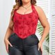 thumbnail image 5 of Playeras,Blusas y Tops,Ropa para Mujer Camiseta sin espalda Corsé para mujer Top Bustier Corset Top Tight Fitting Corset Tank Top Suspender Top Solid Short Fashion (Watermelon Red, XL), 5 of 7