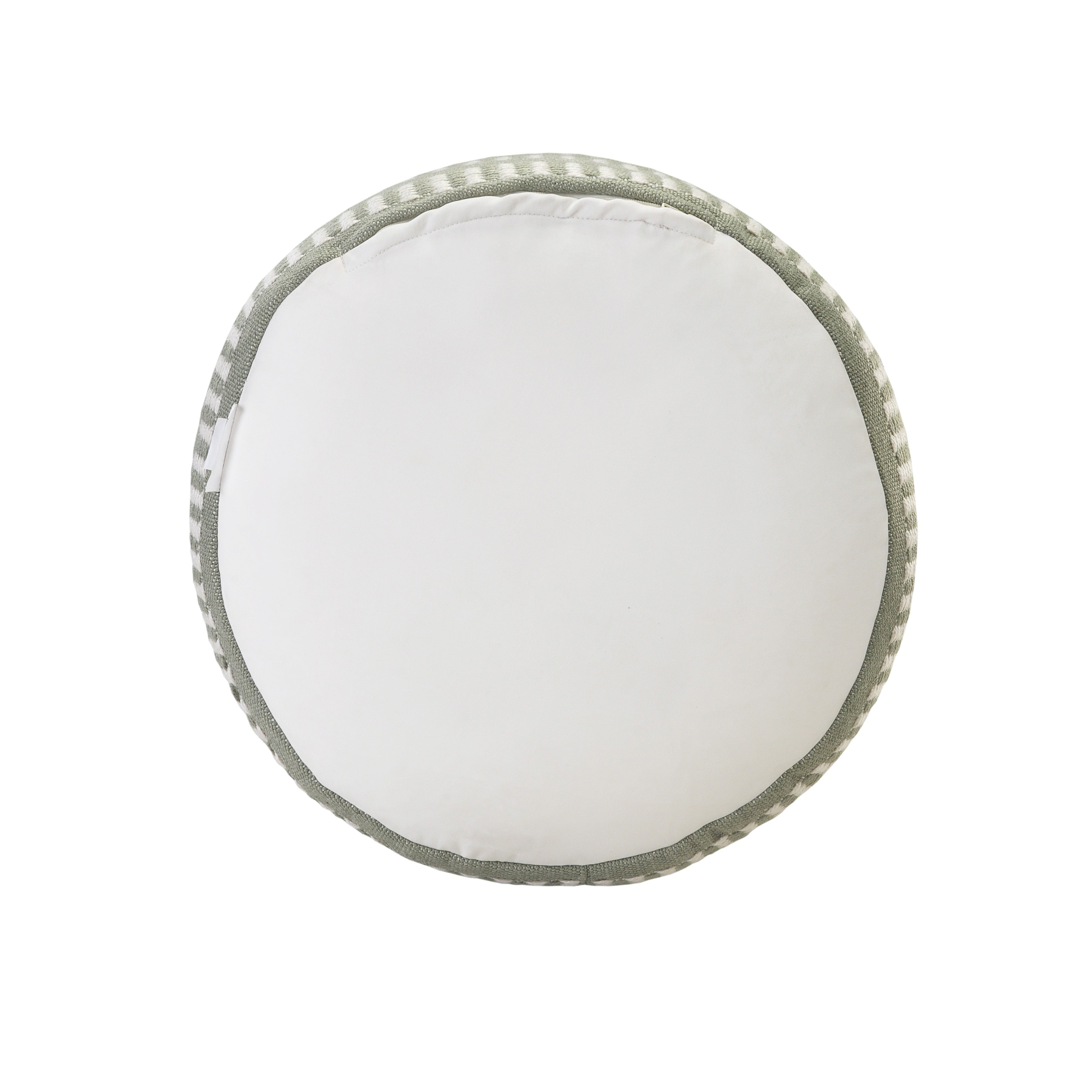 LR Home Medium Striped Indoor/Outdoor Cylinder Pouf, Sage Green/White, 20" x 20" x 20"