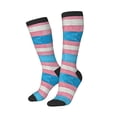 thumbnail image 2 of Women's Knee High Socks Transgender Pride Flag Outdoor Casual Tube Socks, 2 of 7