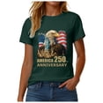 thumbnail image 6 of felwors Womens Patriotic Shirt 250 Anniversary USA Shirt 2026 America Top Crew Neck (Dark Green, L), 6 of 8