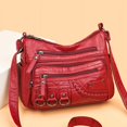 thumbnail image 4 of Bolso de mujer de piel suave lavada con textura, bolso de hombro de gran capacidad, multibolsillos y bandolera, 4 of 6