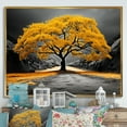 thumbnail image 1 of Designart Forest framed wall Art, Yellow And Grey Tree euphony , Forest framed wall art decor, Yellow Traditional Gold framed wall art, 44x34 inches Gold Frame, 1 of 5