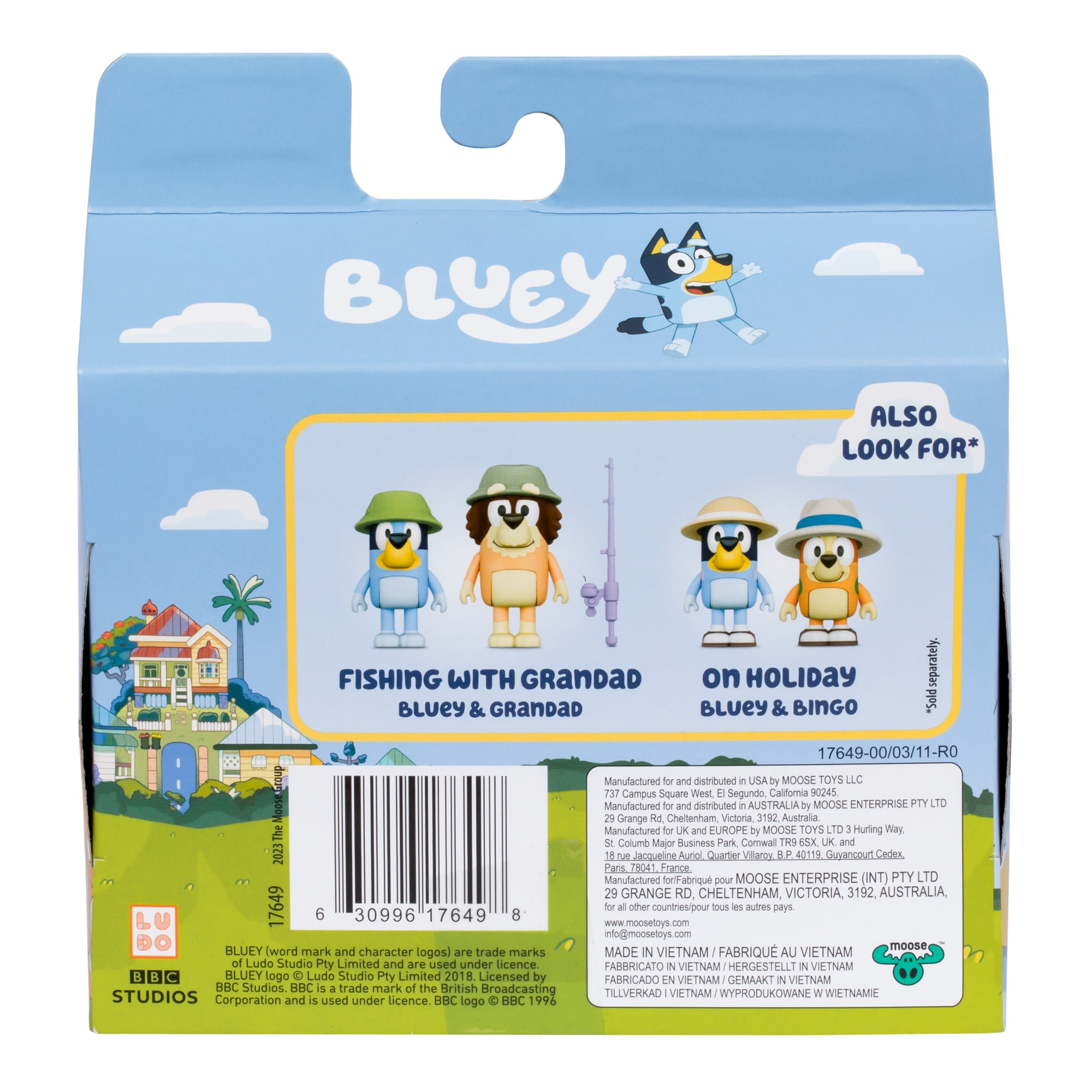 Bluey Figure Animal Costumes 2-Pack, 2.5 inch Bluey and Bingo Figures, Toys for Kids 3-6 Years