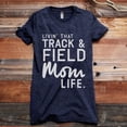 thumbnail image 2 of Thread Tank Livin' That Track And Field Mom Life Women's Fashion Relaxed Crewneck T-Shirt Tee Heather Navy 2X-Large, 2 of 5