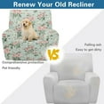 thumbnail image 3 of SCRAWLGOD Rose Floral Green Stretch Recliner Covers 4-Pieces Reclining Cover 1 Seat Recliner Chair Slipcovers Chair Covers for Reclining Chair Furniture Protector for Dogs Pets, 3 of 7