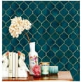 thumbnail image 2 of Peel and Stick Wallpaper Graphic Trellis Sapphire Blue/Gold Removable contactpaper for Home Bathroom Decorations 17.7in x 118in, 2 of 8