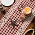 thumbnail image 4 of Table Runners 60 Inches Long, Farmhouse Cotton Linen Kitchen Dining Coffee Table Runner for Party Home Decor, Vintage Star Retro Rustic Checked Grid Lodge Tabletop Dresser Scarves Runner 13x60 Inch, 4 of 9