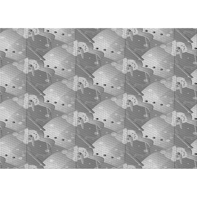 Ahgly Company Machine Washable Indoor Rectangle Transitional Platinum Gray Area Rugs, 3' x 5'