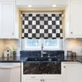thumbnail image 5 of Yayeee Kitchen Curtains Tier Pair Light Filtering 27"x36" Rod Pocket Short Cafe Window Panel, Black White And Grey Plaid Pattern, 5 of 7