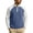 Blue, variant on Mens Quarter Zip Waffle Knit Plus Size Pullover Raglan Sleeve Color Block Casual Sweatshirt Green Size 3XL