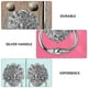 thumbnail image 3 of WORGEOUS Aldaba de puerta con cabeza de león antiguo, manija de puerta delantera, anillo de tracción de tono (plateado), 2 uds., 3 of 8