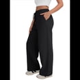 thumbnail image 2 of Pantalones Deportivos de Pierna para Mujer, de Cintura Alta, Holgados, con Cordón y Bolsillos Negro L, 2 of 7