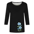 thumbnail image 4 of Juslio Womens Blouses Crew Neck 3/4 Sleeve Tops Print Graphic Tops Casual Loose, 4 of 4