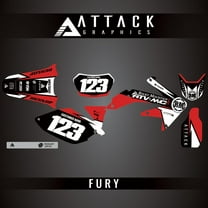 Attack Graphics Custom Fury Complete Bike Graphics Kit for Honda CRF450X 2012
