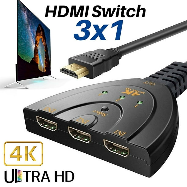 3 Port Hdmi Switch 4k 3x1 Switcher Automatic Switching Support Ultra Hd 3d Hdr Full Hd