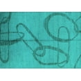 thumbnail image 1 of Ahgly Company Machine Washable Indoor Rectangle Oriental Turquoise Blue Industrial Area Rugs, 7' x 9', 1 of 4