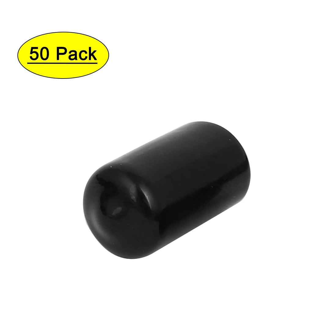 Uxcell 11mm Inner Dia Rubber Hose End Cap Screw Thread Protector Cover Black (50-pack)