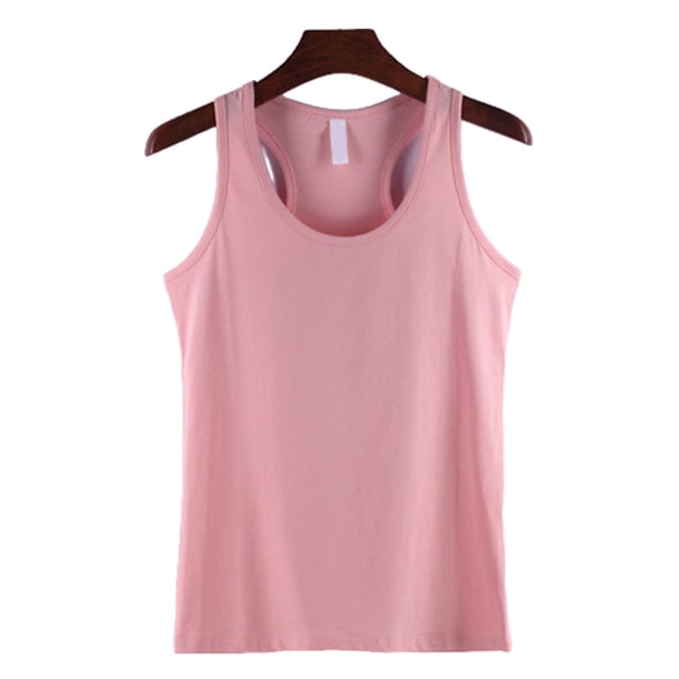 Minnieouse Chalecos de algodón para mujer, ropa recortada de moda de punto, camiseta transpirable fresca, camisa de fondo exterior de primavera, Prendas para la parte del cuerpo Rosado XXL Minnieouse AP010463-23B