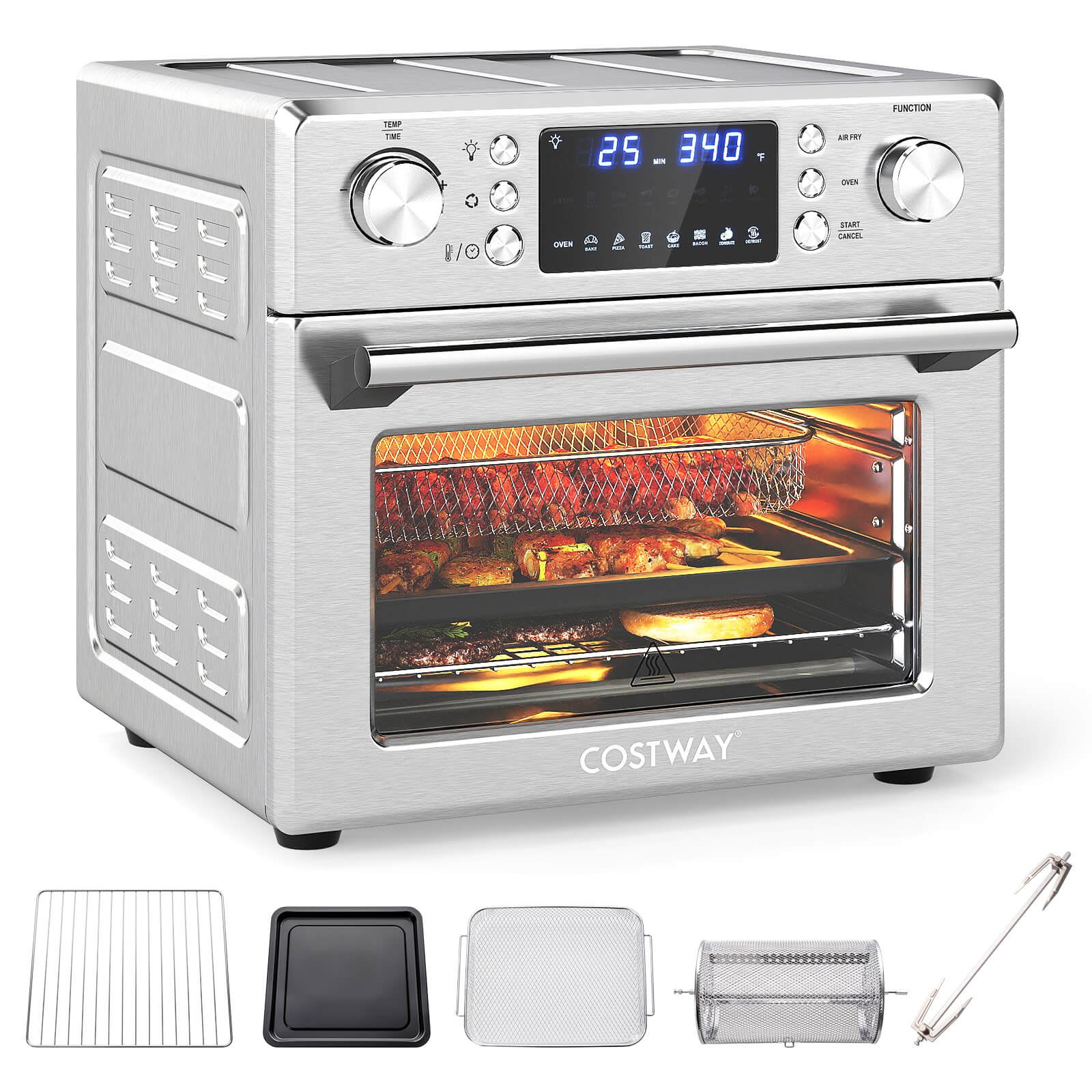 Costway 14-in-1 Air Fryer Toaster Oven Combo with Bake, Rotisserie, Dehydrate & Defrost