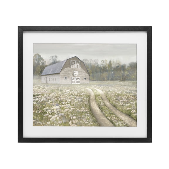 Stupell Industries Wildflower Delight Barn Black Framed Print Under Glass, design by Amber Sterling