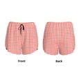 thumbnail image 5 of Lsque Houndstooth With Red And White Printed Women's Running Shorts with Liner Pockets,Elastic Quick Dry Workout Athletic Gym Yoga Shorts,Womens High Waist Shorts-Medium, 5 of 9