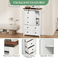 thumbnail image 6 of Farmhouse 5 Drawer Dresser for Bedroom, 48" Tall Wood Dresser Chest of Drawer with Sliding Barn Door, Adjustable Shelf, Storage Organizer, 6 of 7