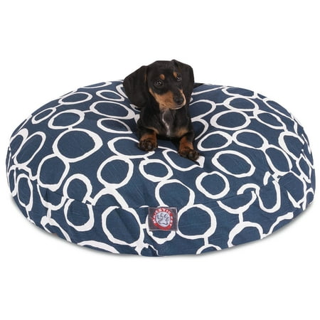 UPC: 0788995506645 | Majestic Pet Fusion Round Dog Bed Cotton Twill Removable Cover Navy Small 30 x 30 x 4