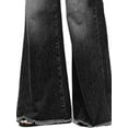 thumbnail image 4 of Gvmfive Women Casual Loose Denim Jeans Bell Bottom Frayed Hem Wide Leg Trousers, 4 of 5