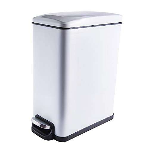 YCTEC Slim Bathroom Trash Can with Lid Soft Close and Removable Inner