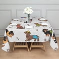 thumbnail image 3 of Dachshund Footprint Bone Square Tablecloth,Waterproof Square Table Cover,Wipeable Spillproof Washable Table Cover for Home Kitchen Party Decor 60"x60"(152x152cm), 3 of 6