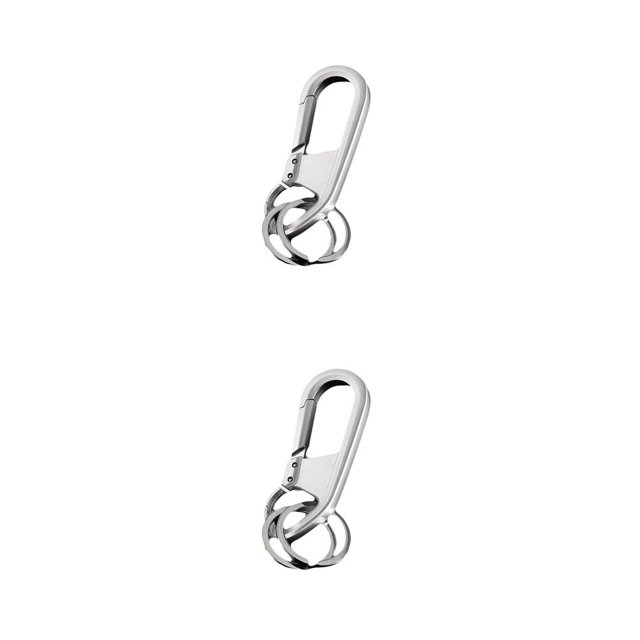 Injueey LLavero de hombre con hebilla, llavero chapado en aleación de Zinc, mochila decorativa, cartera, llavero colgante, soporte para Plata 2Conjunto