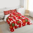 thumbnail image 3 of Feelyou Kawaii Santa Claus Bedding Comforter Set for Child, Red Christmas Snowman Twin Comforter Sets, Happy New Year Reversible Bedding Set, Lightweight Room Decor, 2 Pieces, 3 of 8