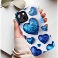 thumbnail image 5 of Sparkling Blue Glitter Heart Phone Case for Women Men, Valentine's Day Gift Compatible with iPhone 11/12/13/14/15/16 (Pro Max/Plus), 5 of 9