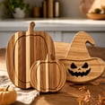 thumbnail image 3 of Fall Pumpkin Wooden Cutting Board,Striped Hardwood Cutting Board With Juice Groove,10.2*7.8 Inch Pumpkin‑Shape Serving Platter,Seasonal Kitchen Decor for Halloween Thanksgiving Party, 3 of 6