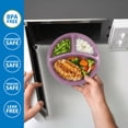 thumbnail image 6 of Mainstays 5-Pack 3-Compartment Round BPA-Free Plastic Meal Prep Food Storage Containers, 1L, Lilac Bloom, 6 of 10