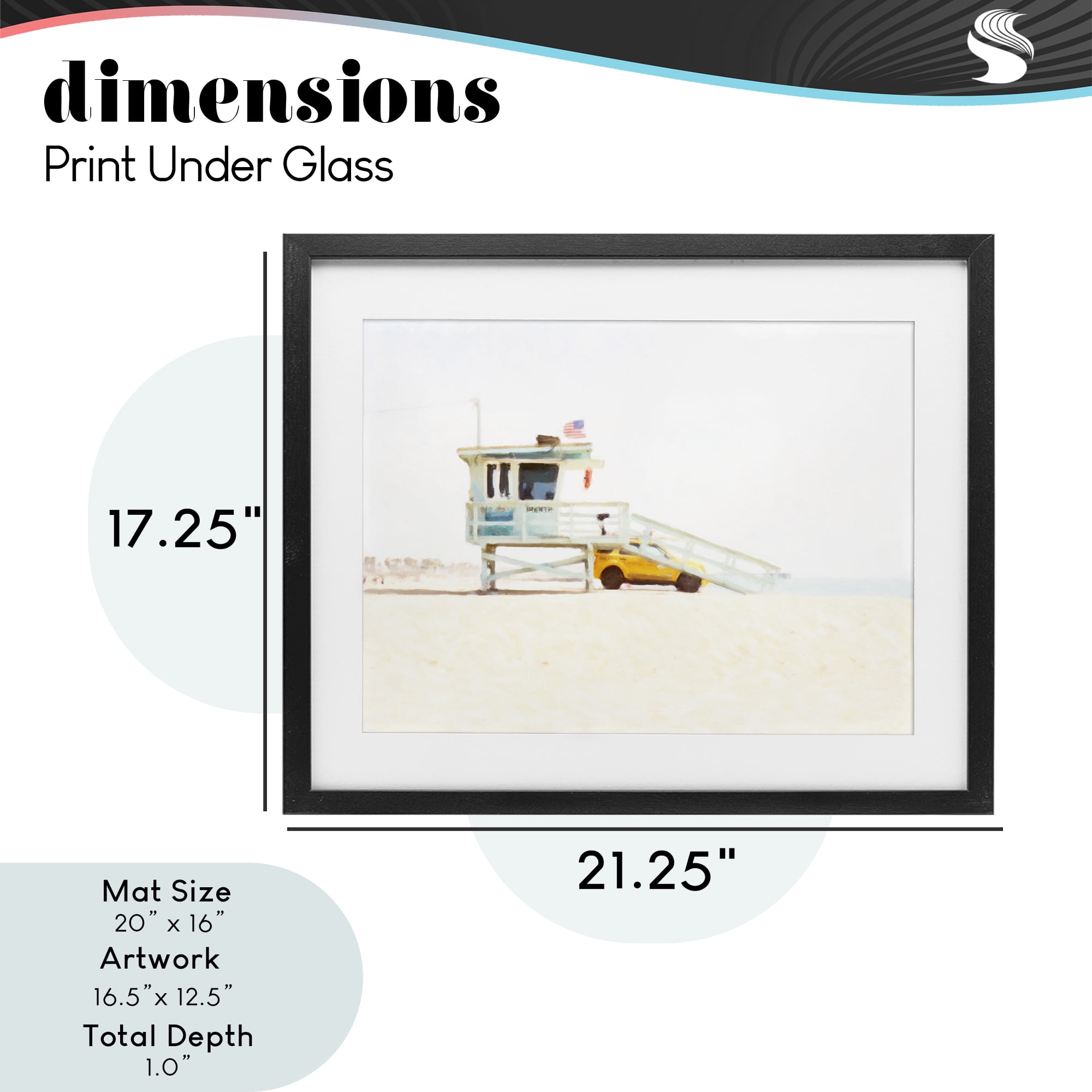 Stupell Industries Soft Light Lifeguard Station Black Framed Print Under Glass, design by Kim Curinga