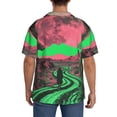 thumbnail image 3 of Sikiie Neon Desert Moon Men's Cuban Shirt, Hawaiian Shirts, Business Casual Button Down Shirts, Short Sleeve Shirt-Large, 3 of 5