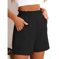 thumbnail image 4 of ANRABESS Womens Casual Shorts Elastic Paperbag Waist High Waisted Summer Loose Fit Beach Vacation Shorts with Pockets, 4 of 7