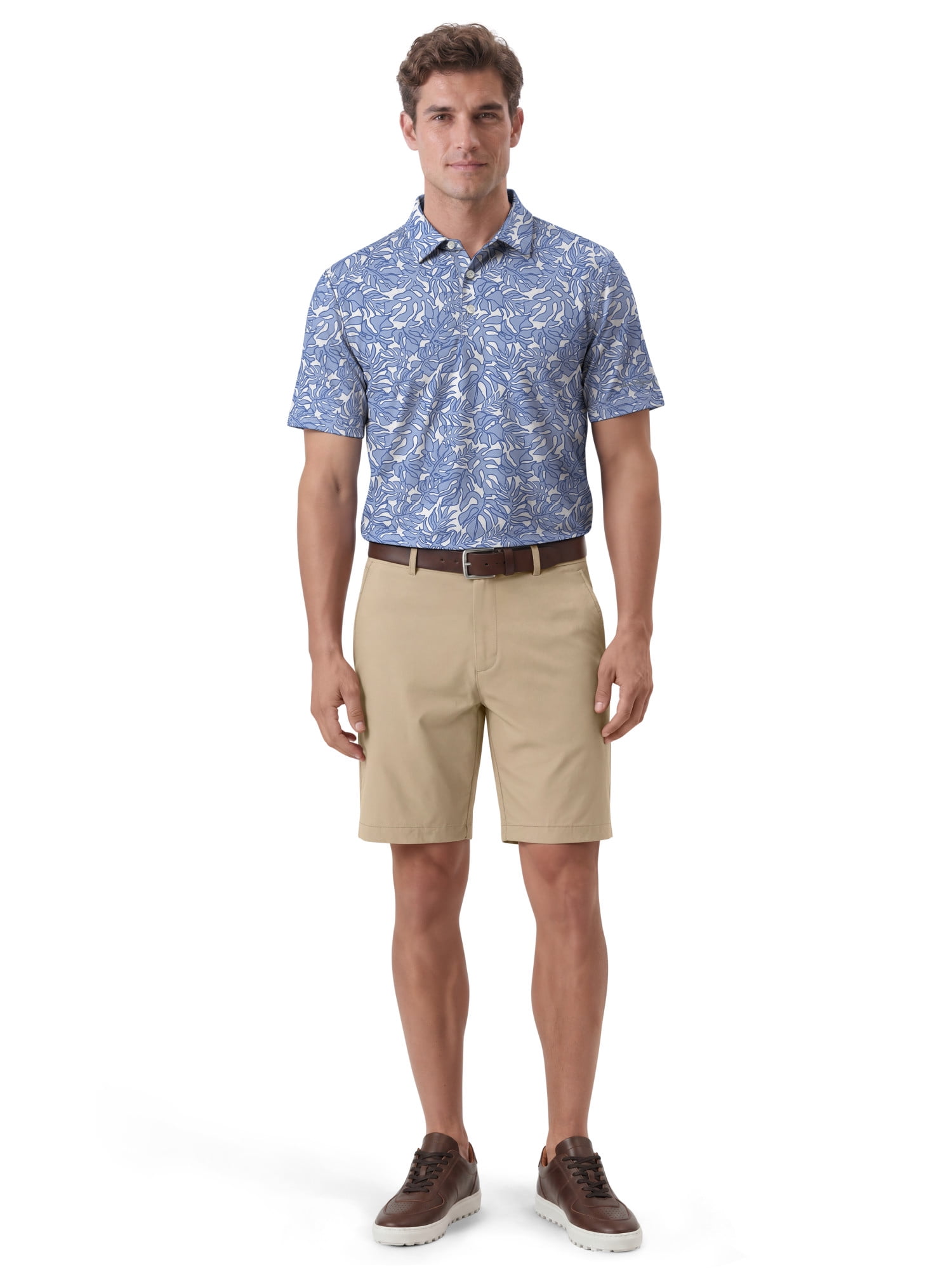 Ben Hogan Performance Men's & Big Men's Tropical Print Short Sleeve Polo Shirt, Sizes S-4XLT