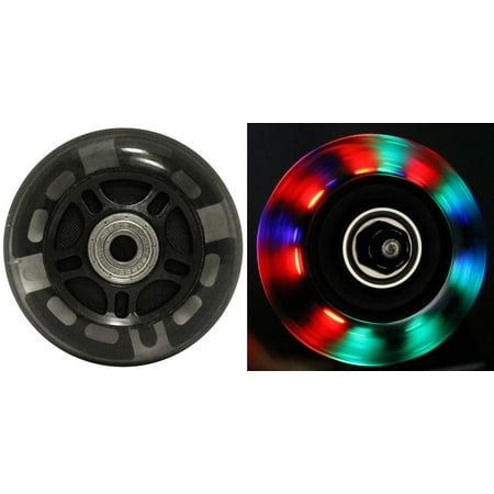 LED INLINE WHEELS 76mm 82a Skate Rollerblade LIGHT UP 4-Pack w/ Abec 9 (Best Inline Skate Wheels)