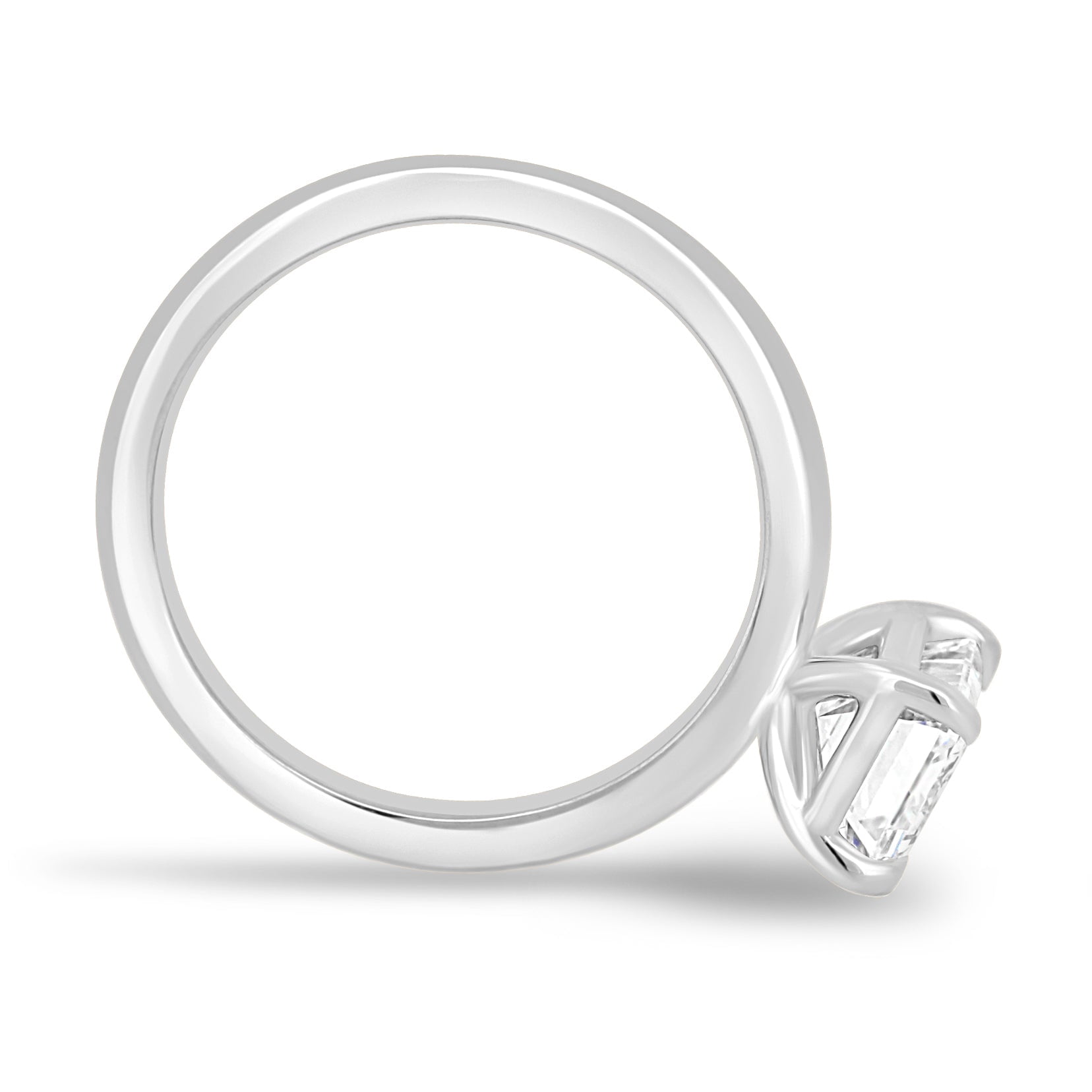 ESTE ORIGIN 2Ct Emerald Cut Moissanite Solitaire Ring in 10K White Gold Emerald Ring for Women – Emerald Engagement Ring, US 4.