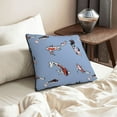 thumbnail image 5 of Velvet Decorative Throw Pillow Covers Set of 2, Soft Square Cushion Cover with Invisible Zipper Koi Carp Fish Printing, 20"x20", 5 of 7