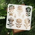 thumbnail image 4 of 2Pcs Flower Polish Folk Art Stencils for Painting 11.8"x11.8" Plastic Floral Stencil Drawing TemplatesDIY Craft Paint Templates for Wall Home Decor Wood Burning Card Canvas Journal Paper Colorful, 4 of 9